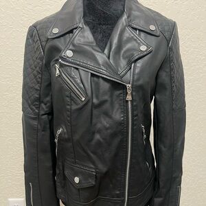 Express Black Quilted Leather Jacket
